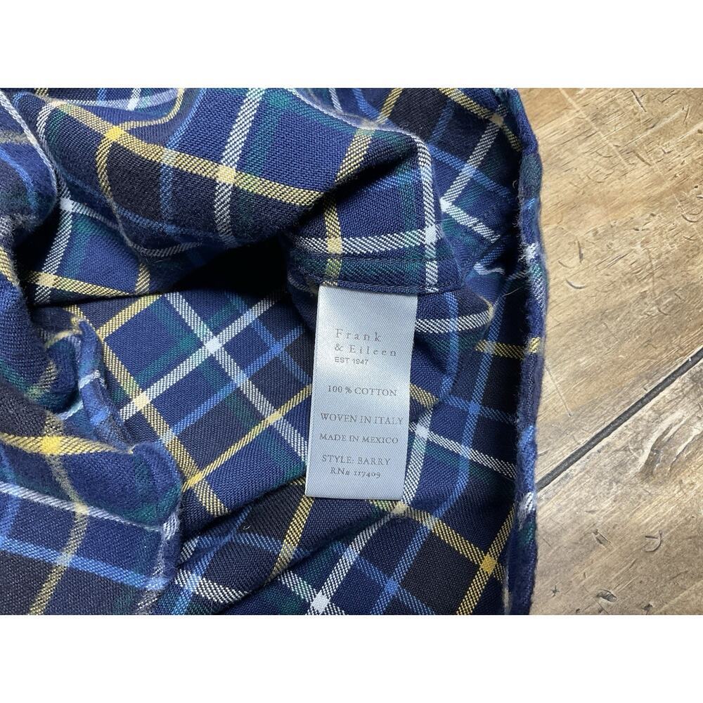 Frank & Eileen "Barry" Womens Size L Cotton Flannel Shirt Blue Plaid Button Up - Picture 7 of 8